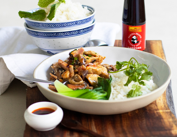 Chicken  Mushrooms with Oyster Sauce