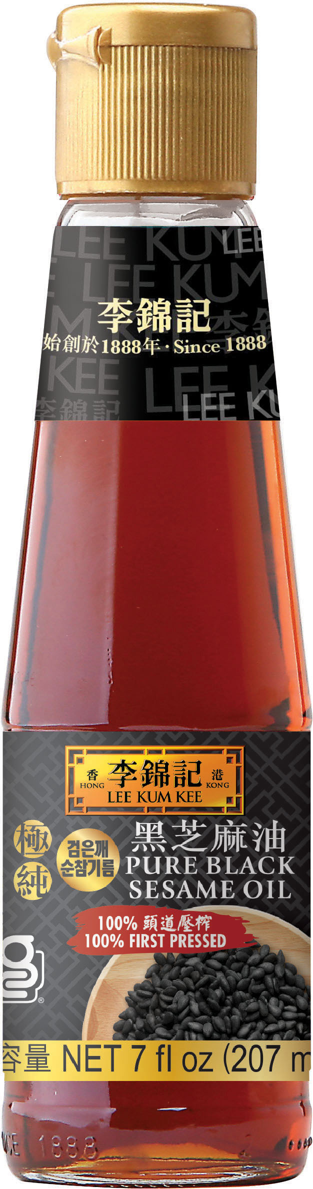 極純黑芝麻油 7 fl oz (207 ml), 瓶裝