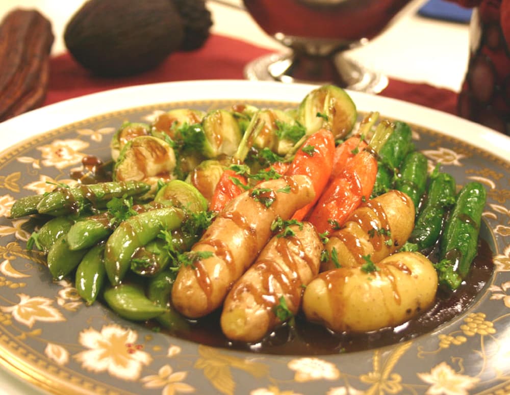 Recipe Baked Baby Potatoes and Mixed Vegetables with Oyster Flavored Sauce
