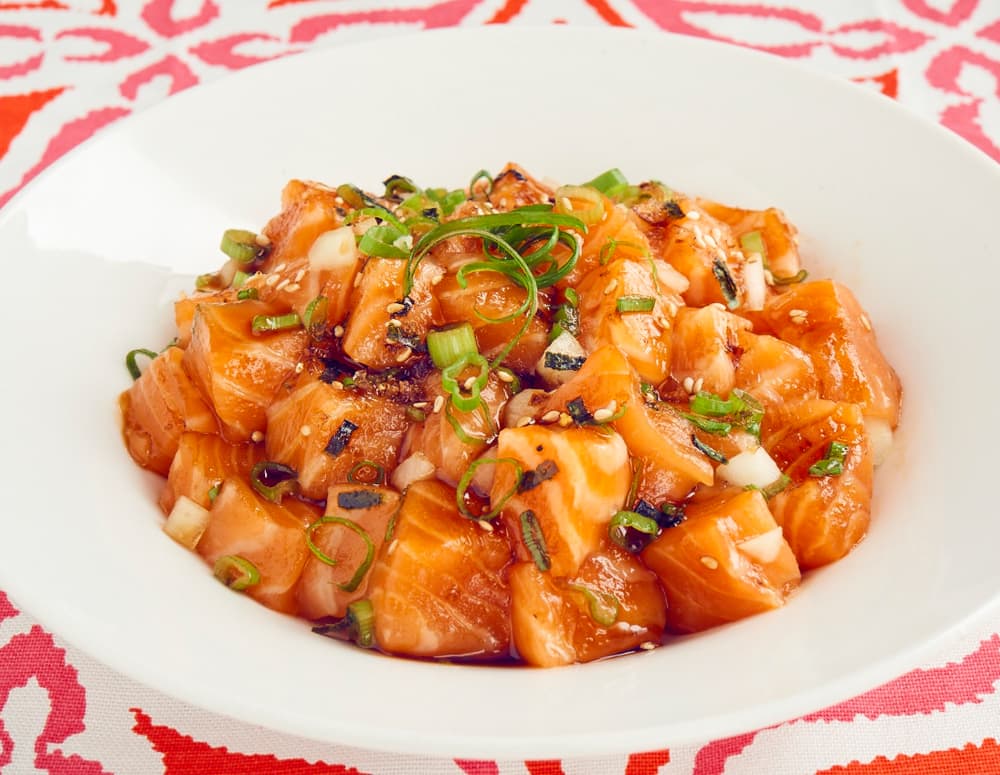 Recipe Salmon Poke woth Oyster Flavored Sauce
