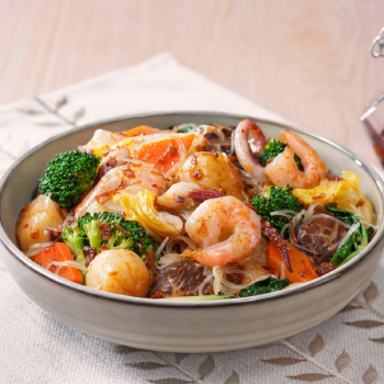 Braised Seafood and Seasonal Vegetables in Seafood XO Sauce