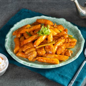 HK_recipe_350_Stir-fried Kimchi with pork and rice cakes