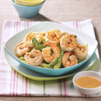 HK_recipe_350_Stir fry Shrimp and Asparagus with Wasabi