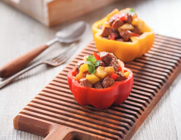 Beef-And-Pineapple Capsicum Parcels