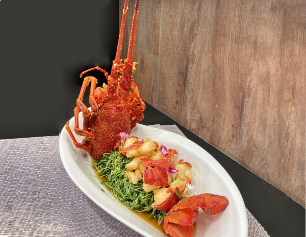 Fried Lobster with Pea Sprout