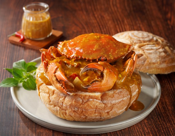 Curry Crab in Bread Bowl