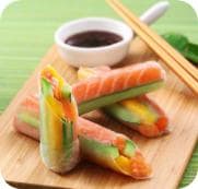 Vietnamese Salmon-and-Mango Spring Rolls