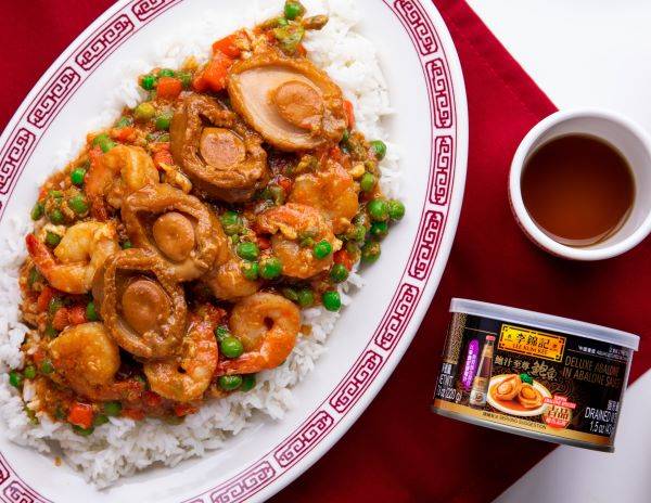 Recipe Abalone and Shrimp in Lobster Sauce Over Rice