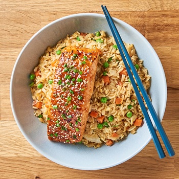 Recipe Air Fryer Hoisin Salmon with Egg Fried Rice S