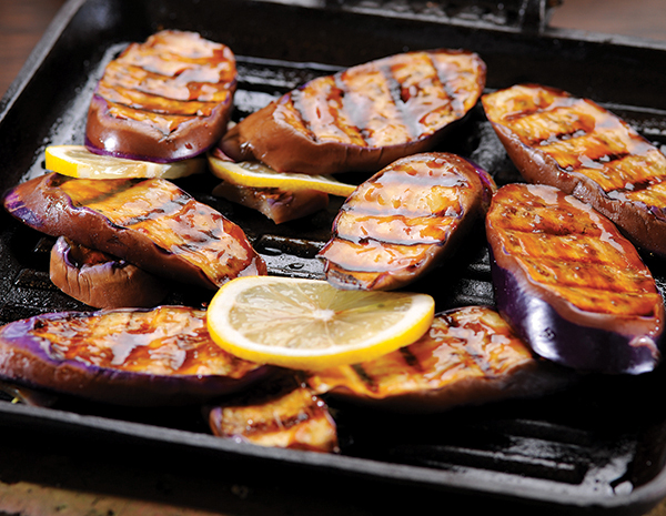 Grilled Brinjal with Oriental BBQ Sauce