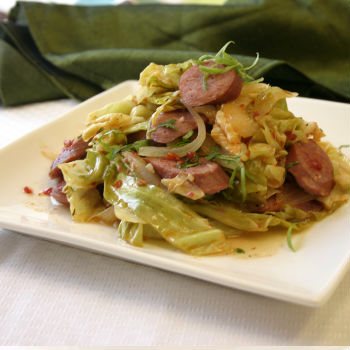 Recipe Cabbage and Sausage with Chili Garlic Sauce S