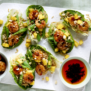 Recipe Char Siu Prawn Mango and Rice Lettuce Cups S