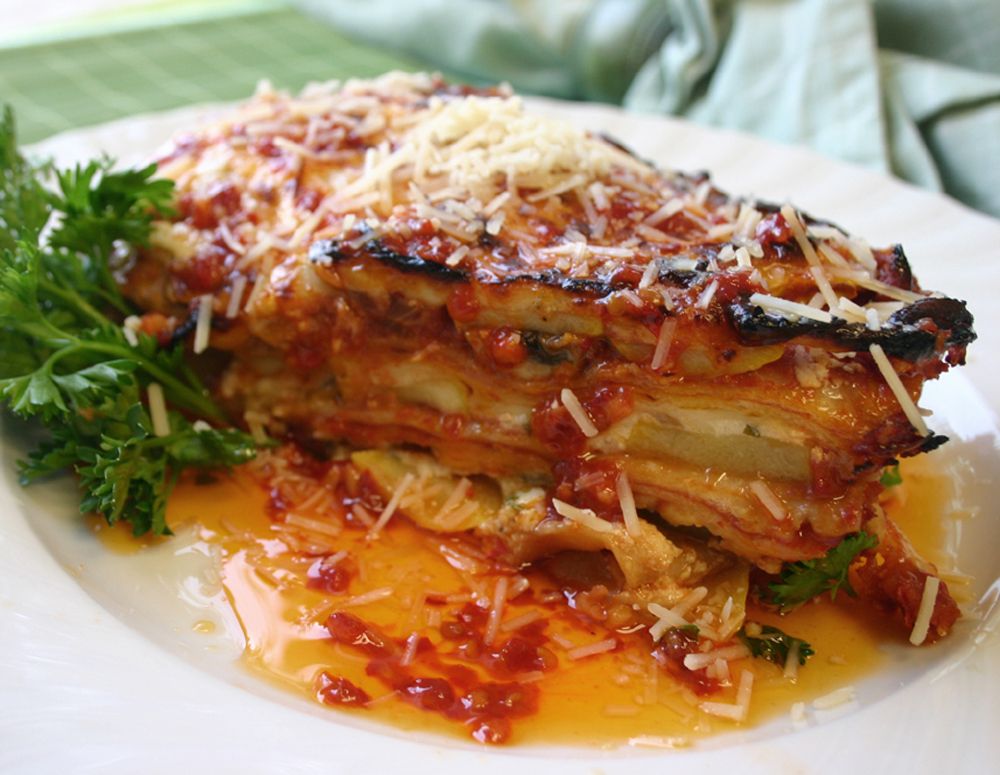 Recipe Flour Tortilla Vegetable Lasagna with Chili Garlic Sauce