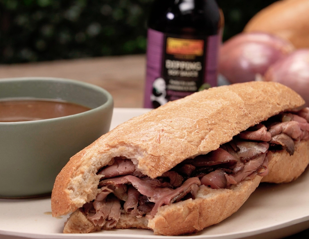 Recipe French Dip Sandwich with Dipping Soy Sauce