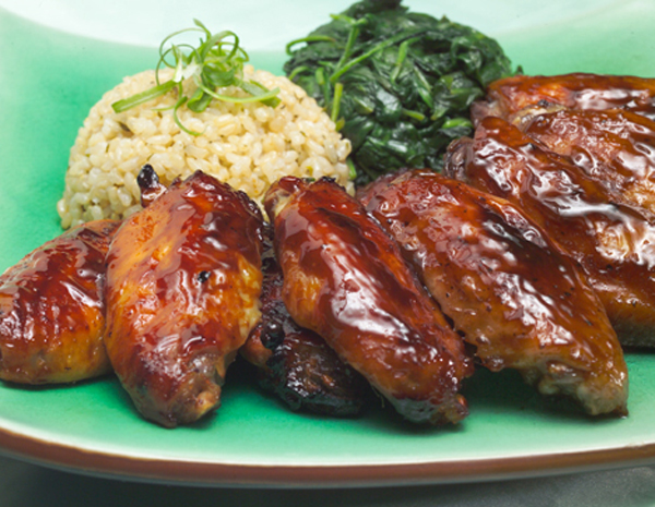 Recipe Hoisin Flavored Angel Wings Served with Rice Pilaf