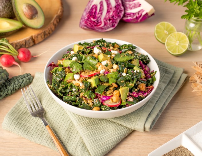 Recipe Kale and Quinoa Salad with Sweet Soy and Lime Dressing S
