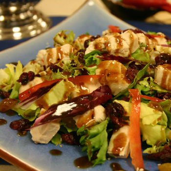 Recipe Mixed Green Salad with Poached Chicken and Hoisin Sauce