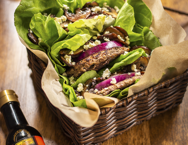 Recipe Mushroom and Blue Cheese Lettuce Wrapped Burger