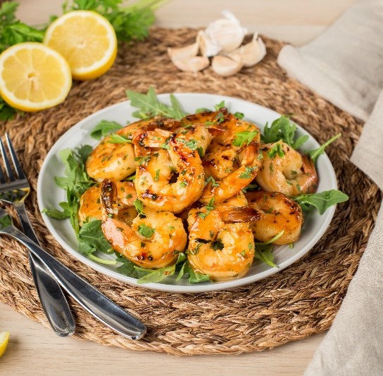 Pan Fried Shrimp with Mixed Herbs and Triple Citrus Sauce S