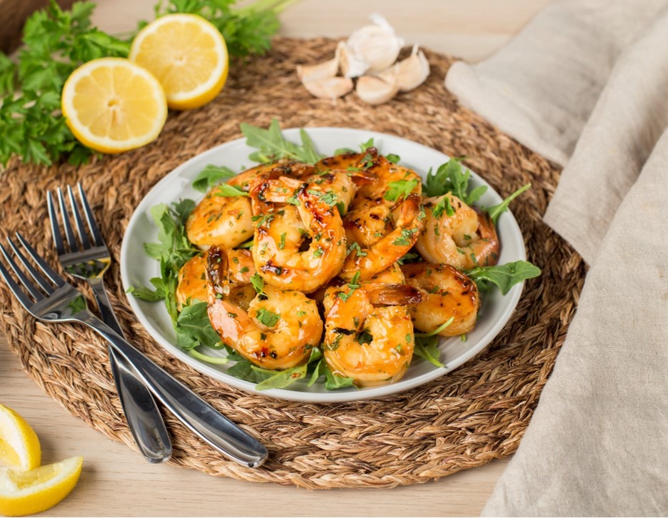 Recipe Pan Fried Shrimp with Mixed Herbs and Triple Citrus Sauce
