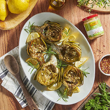 Recipe Roasted Artichokes with Garlic Butter S