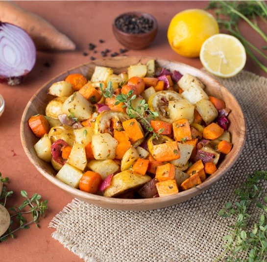 Recipe Roasted Root Vegetables with Lemon Pepper Sauce S