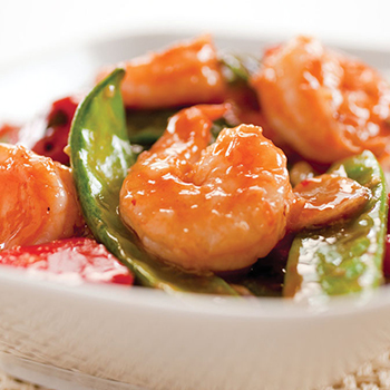 Recipe Stir-Fried Shrimp with Snow Peas and Red Bell Pepper S