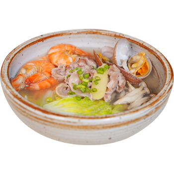 Rice Vermicelli Pork Soup with Seafood