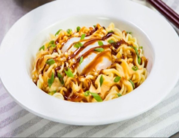 Onsen Egg Pot Noodles with Cheese and Oyster Sauce lee kum kee
