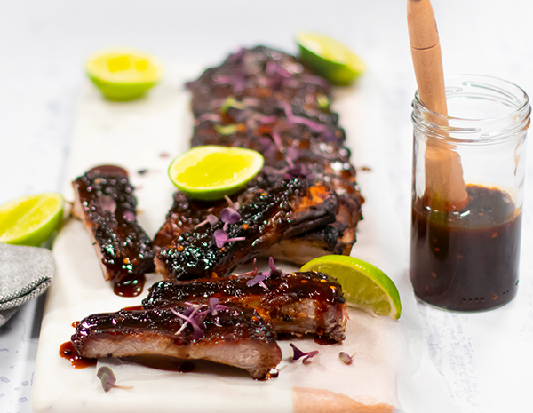 Sticky ginger soy ribs
