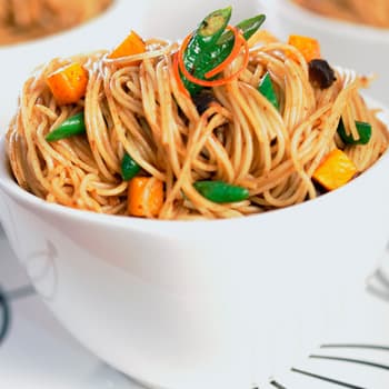 Linguini with Roasted Pumpkin with Black Pepper Sauce