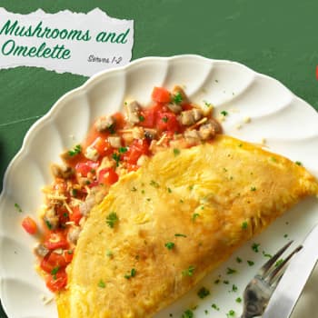 HKrecipe350Chicken Mushrooms and Tomatoes Omelette