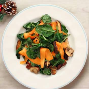 Warm Spinach Salad with Soy Vinaigrette