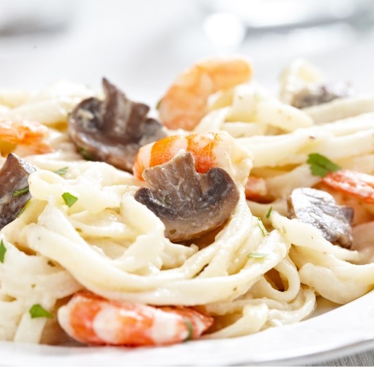 Recipe Seafood Fettuccini in Mushroom Cream Sauce S