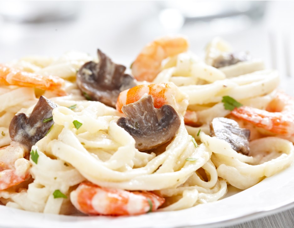 Recipe Seafood Fettuccini in Mushroom Cream Sauce